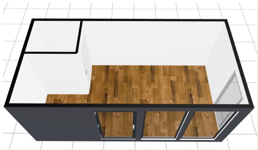 Modulo commerciale 18m² con servizi igienici - immagine 2